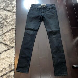 J Brand Black Coated Denim Pencil Leg Venom Jeans.  Size 28 Woman’s